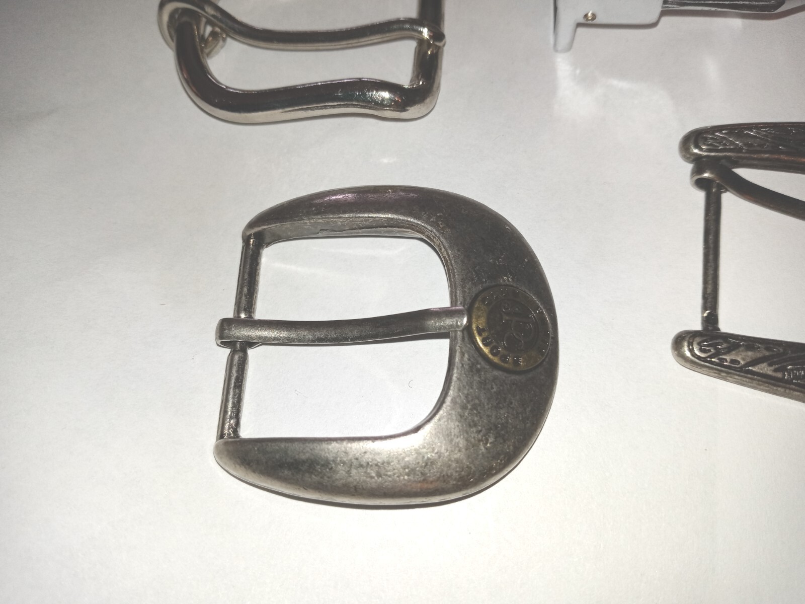 Lot of 8 Silvertone Buckles + Sliders For Crafts Sewing Replacement Parts etc