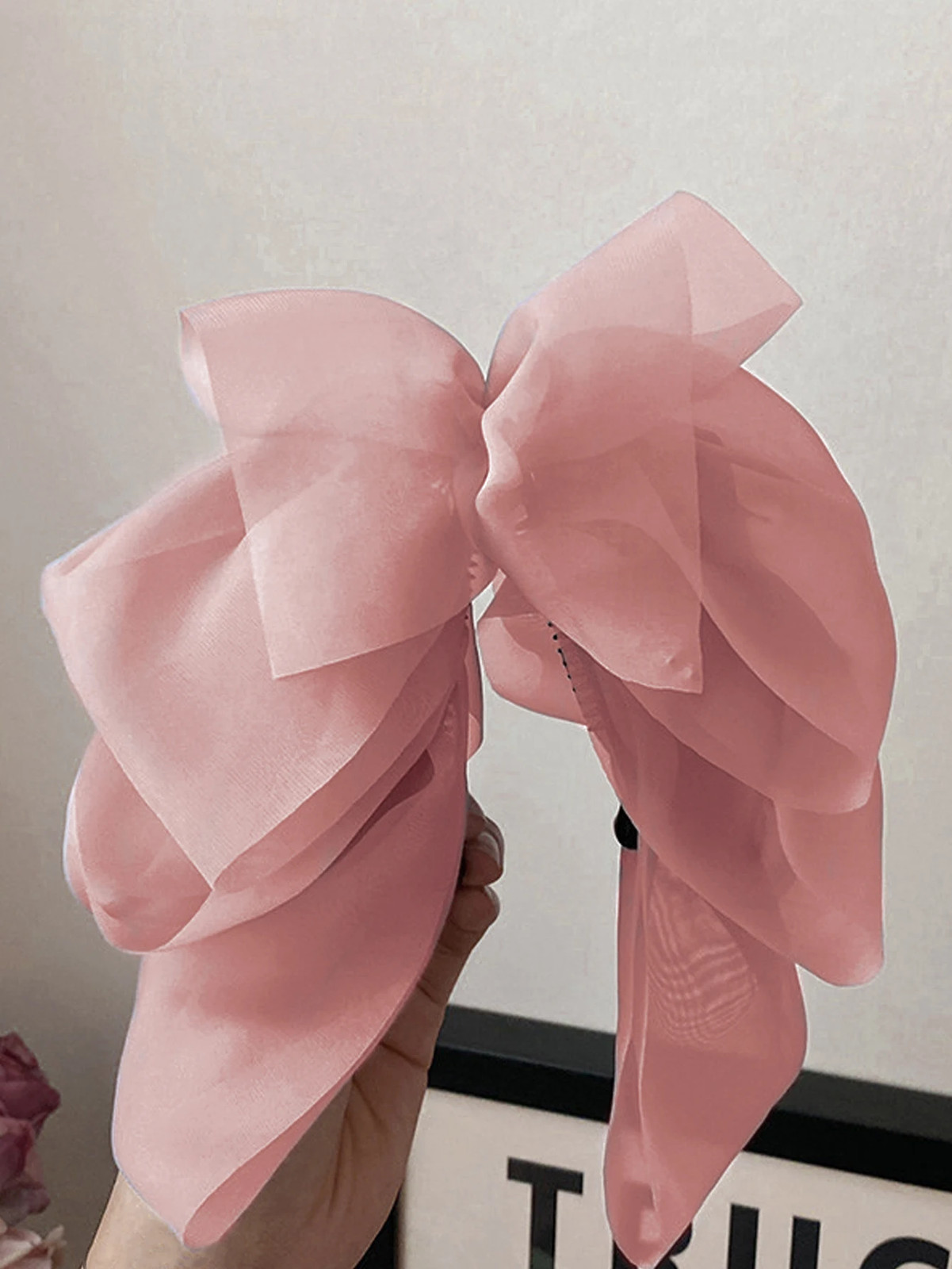 1Pcs Fashion Solid Chiffon Mesh Bow Ribbon Banana Hair Clips For Women Girls