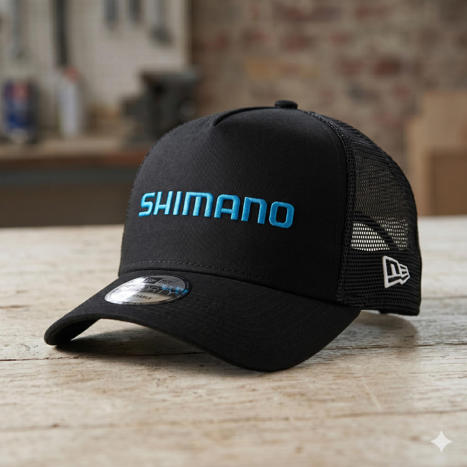Premium Shimano Logo Embroidered Hat – Black Mesh Twill Direct Embroidery Cap