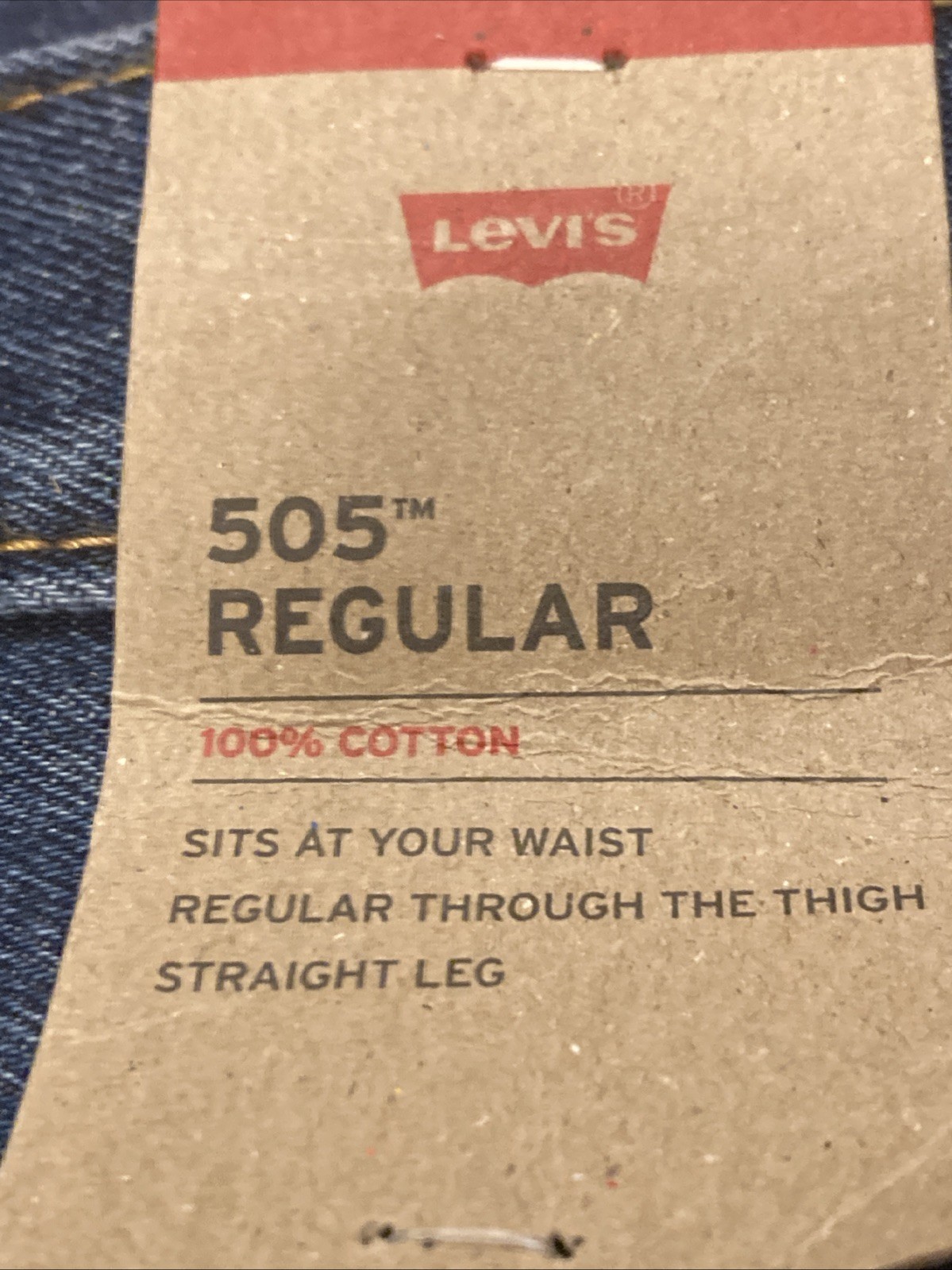 Mens SIZE 31W 30L Levi’s 505 Dark Stonewash Regular Fit Straight Leg 100% Jeans