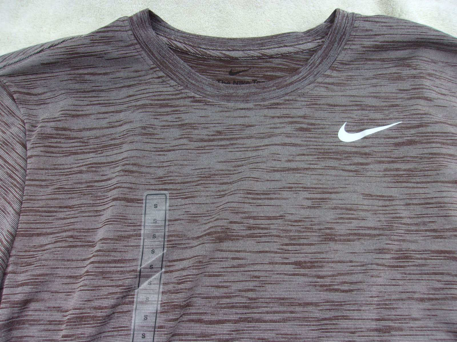 NWT Nike dri fit T, men’s S, M, L, XL, XXL, heather brown, 100% polyester, $35