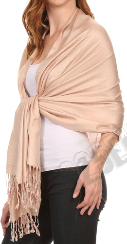Solid Silk Pashmina Shawl and Wrap Stole Wool Silk Blend Scarf