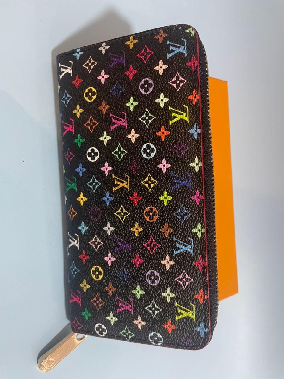 Louis Vuitton Black Monogram Murakami Multicolor Long Zippy Wallet Zip Around