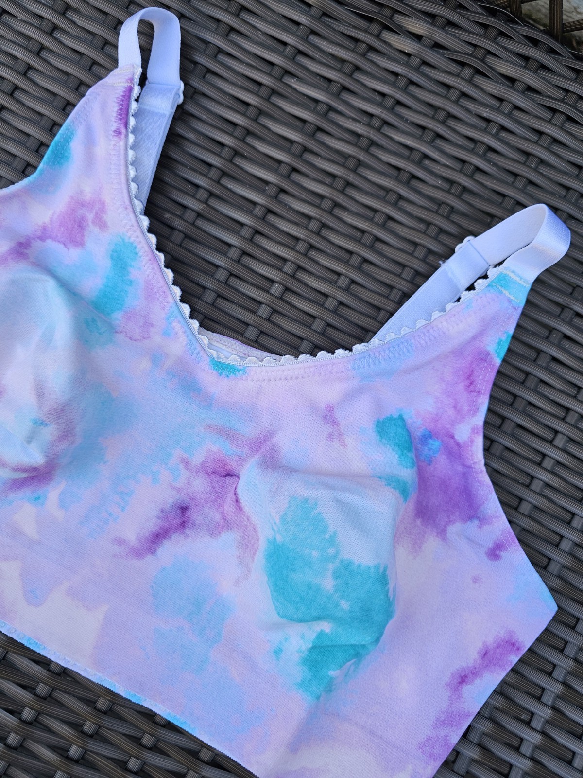 Ruby Ribbon Tie Dye Heritage Demiette Size 34 Style 1799 Bralette Sports Bra