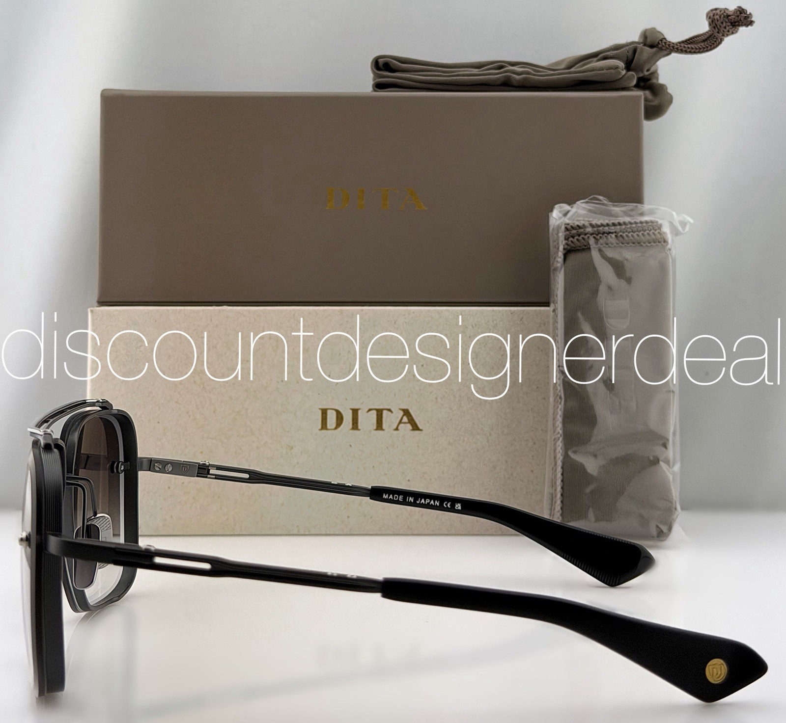 DITA Mach-Six Sunglasses DTS121-62-06 Matte Black Silver Gray Gradient 62mm NEW