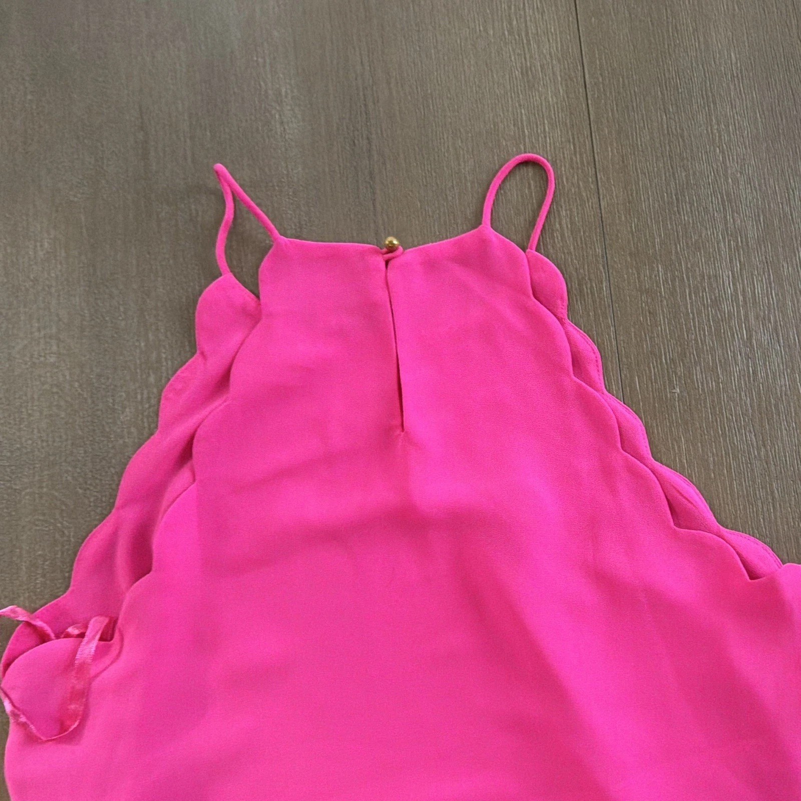 Naked Zebra Pink & Yellow Chiffon Spaghetti Strap Cami Blouse Women’s Small Lot
