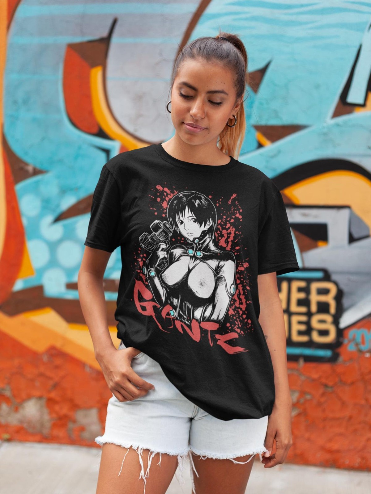 Waifu Anime T-Shirt Reika Shimohira Gantz Manga Otaku Graphic Tee Unisex