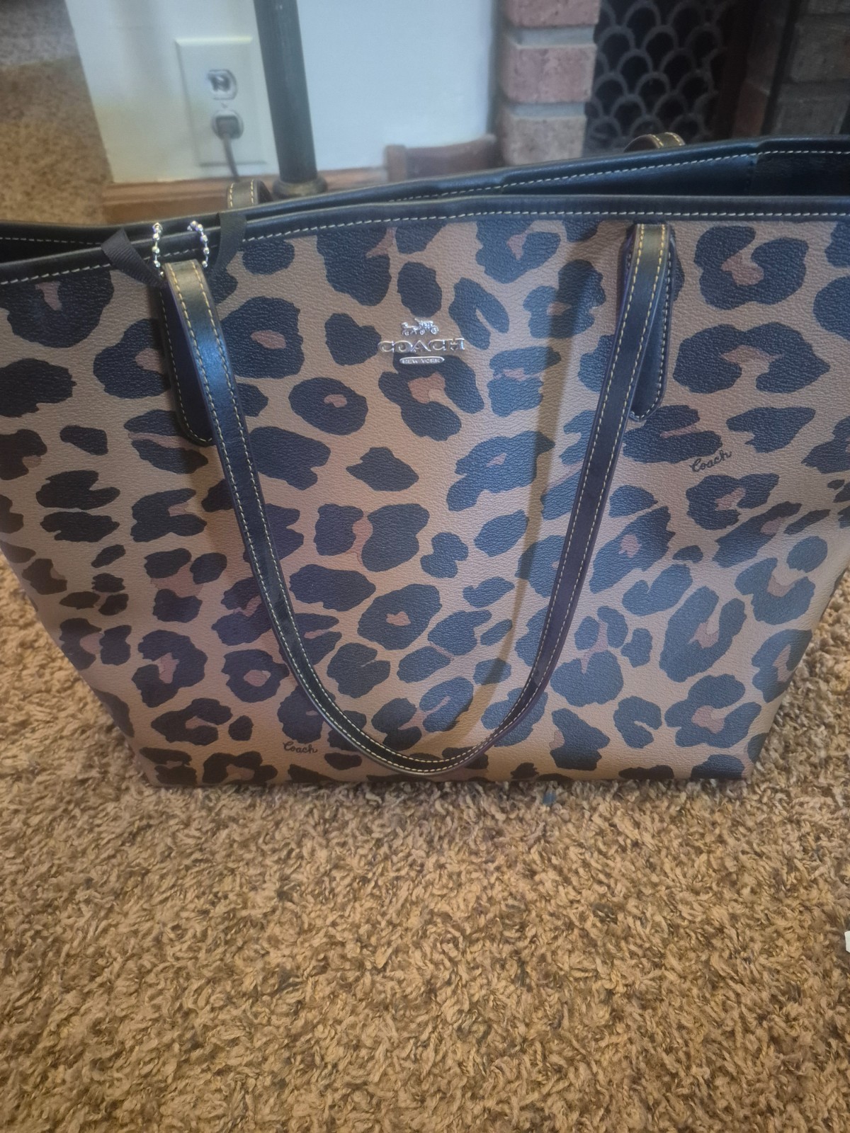 Coach cheetah tote bag