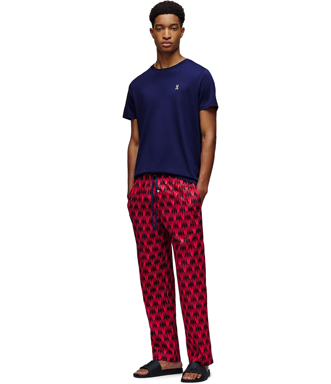 Psycho Bunny Printed Allover Bunny Woven Cotton Men’s Pajama Lounge Pant New