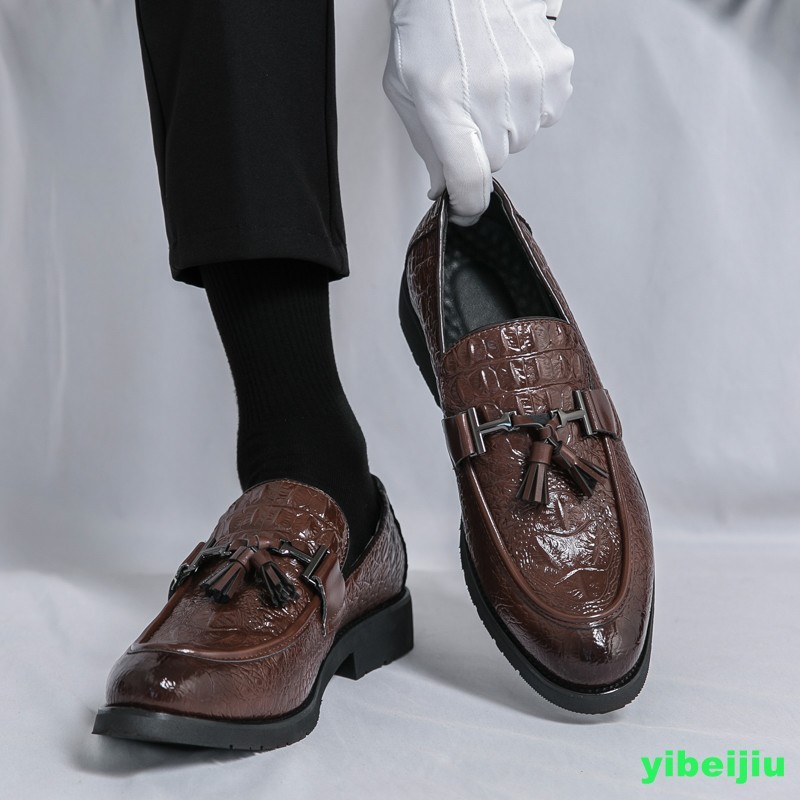 Men Business Alligator Crocodile Pattern Leather Shoes Tassel Oxford Fashion Man