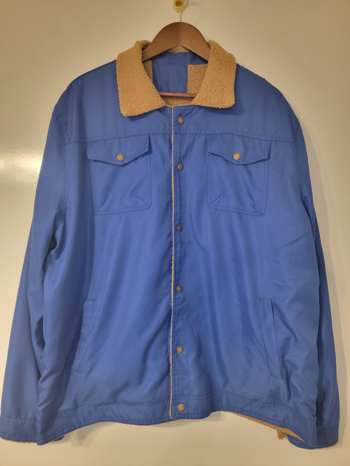 Unbranded Coat Mens Classic Blue Machine Washable Multiple Pockets