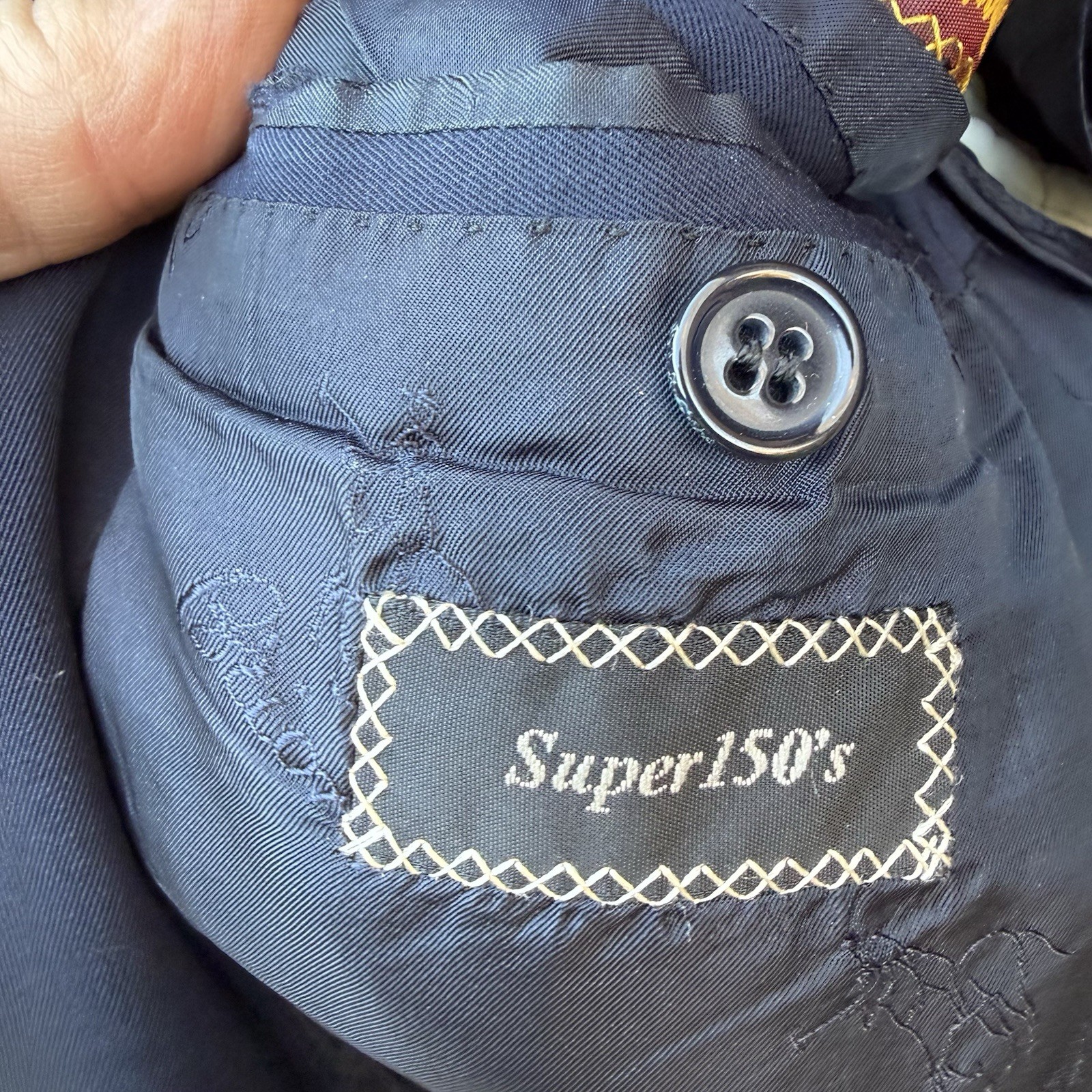 Brioni Blue Blazer Mens 38 or 40 Jacket Navy NOMENTANO Logo Buttons