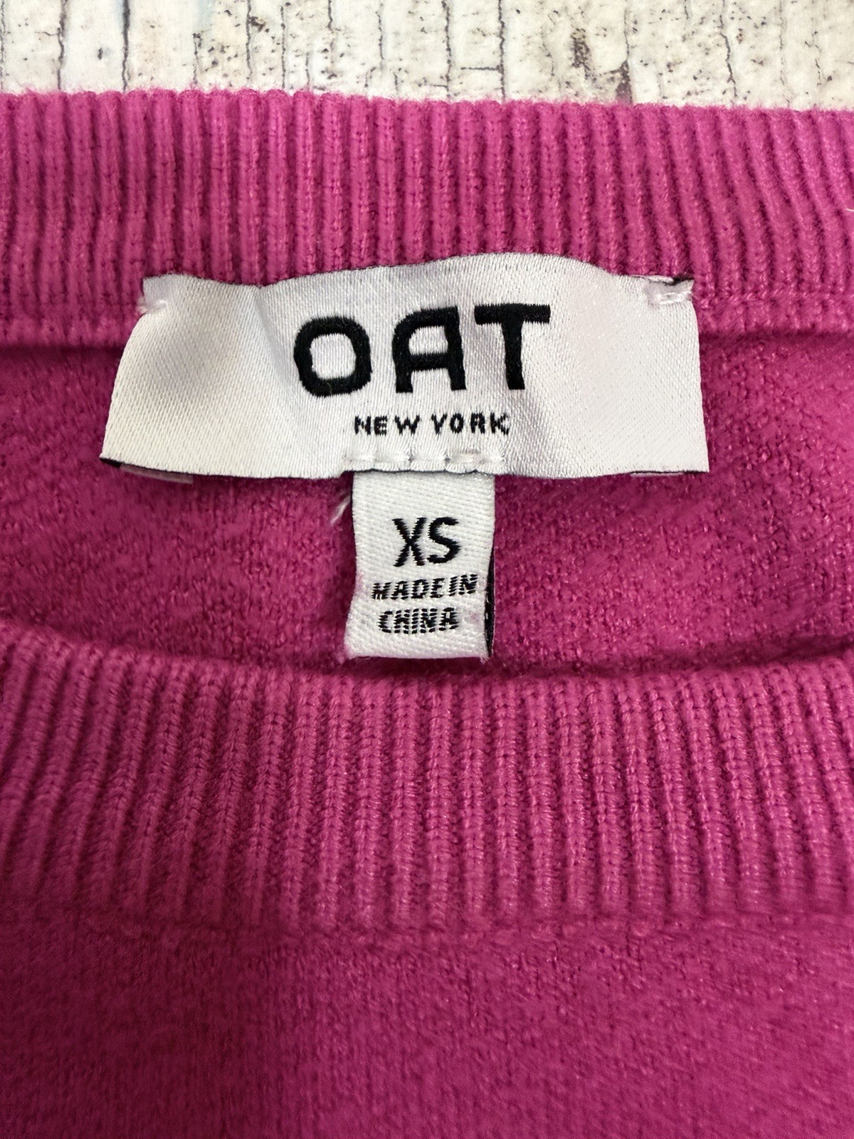 OAT New York Women’s Pink Knit Crewneck Balloon Sleeve Pullover Sweater XS