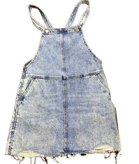 BLANK BYC Denim Jean Acid Wash Overalls MINI Skirt Y2K Jumper Overall SZ 26 S M