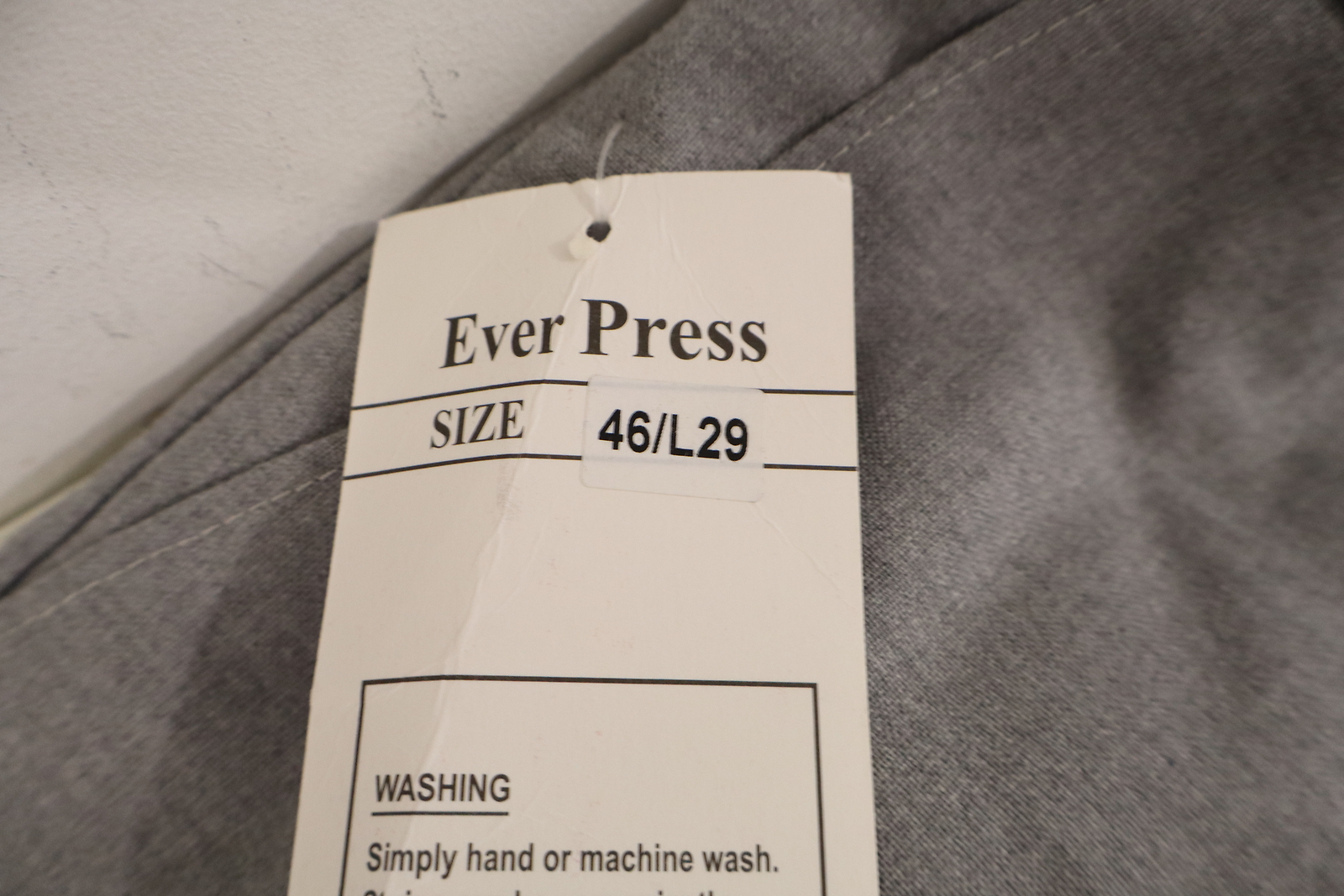 Vintage 90s Deadstock Ever Press Men’s Grey Trousers 46 Machine Washable England