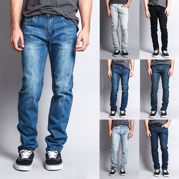Victorious Men’s Premium Washed Denim Pants Skinny Fit Stretch Jeans – DL1004