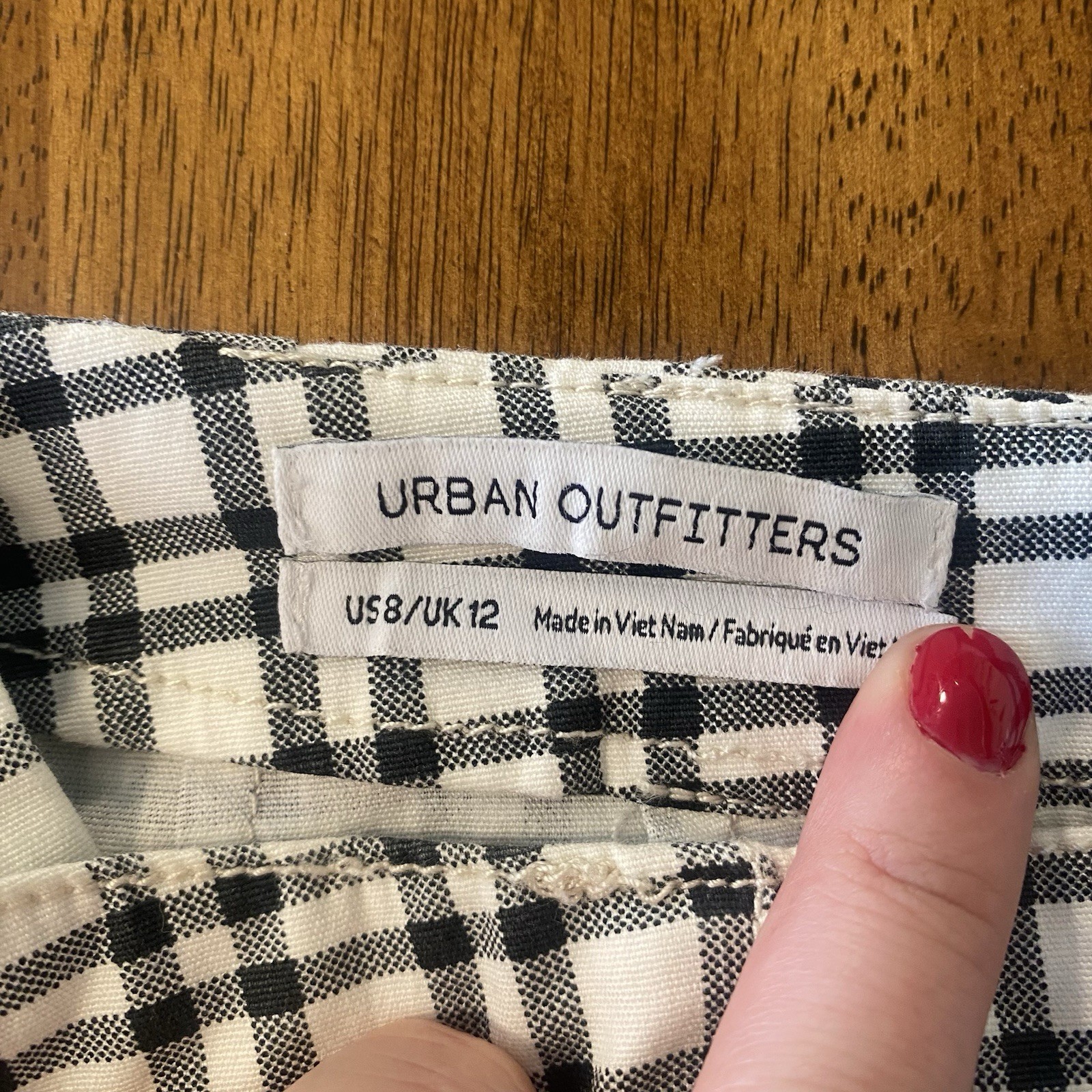 Urban Outfitters Black and White Checkered Chinos NWT Size 8