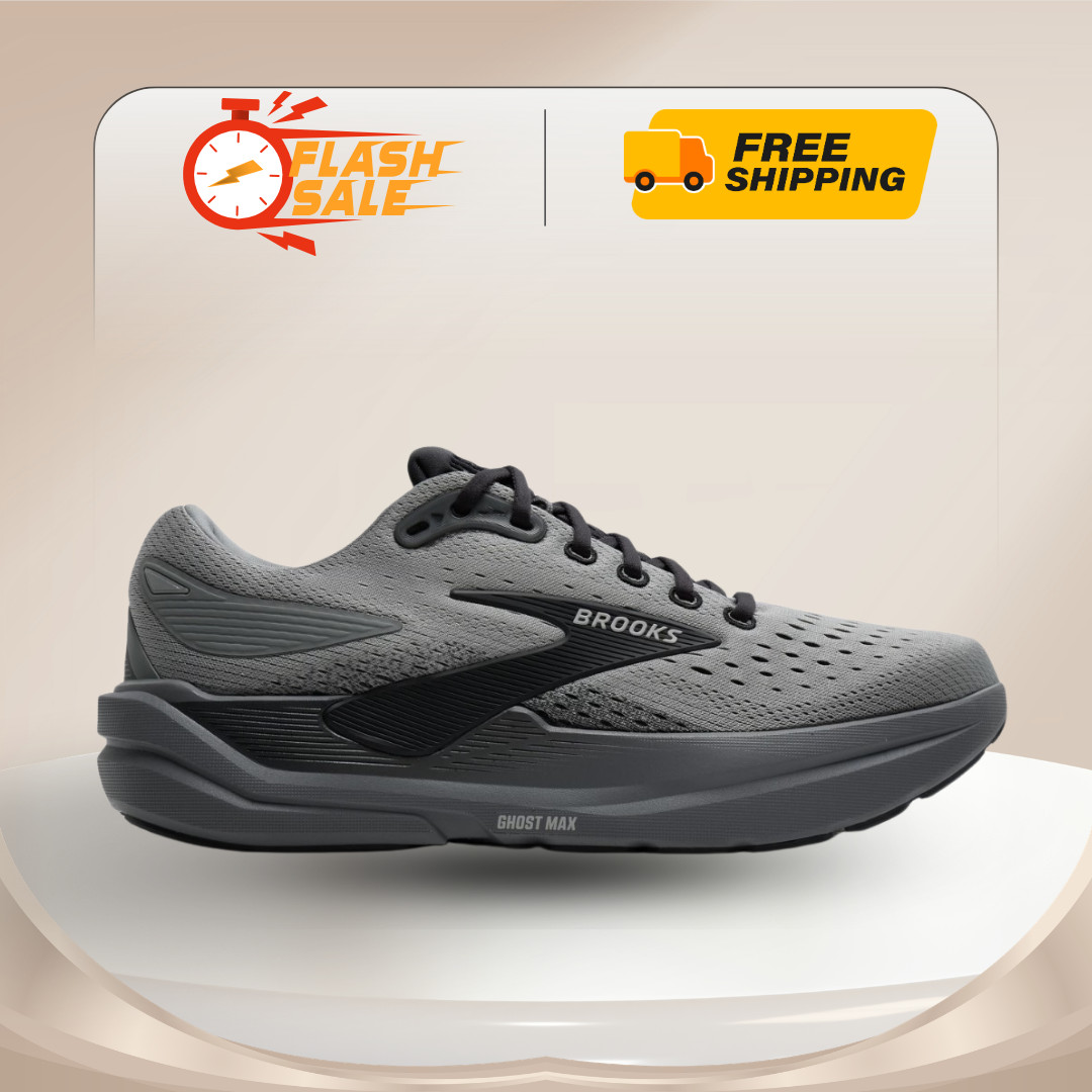 [BIG SALE] Brooks Ghost Max 3 Men’s Running Shoes Primer Grey Ebony Wide 2E