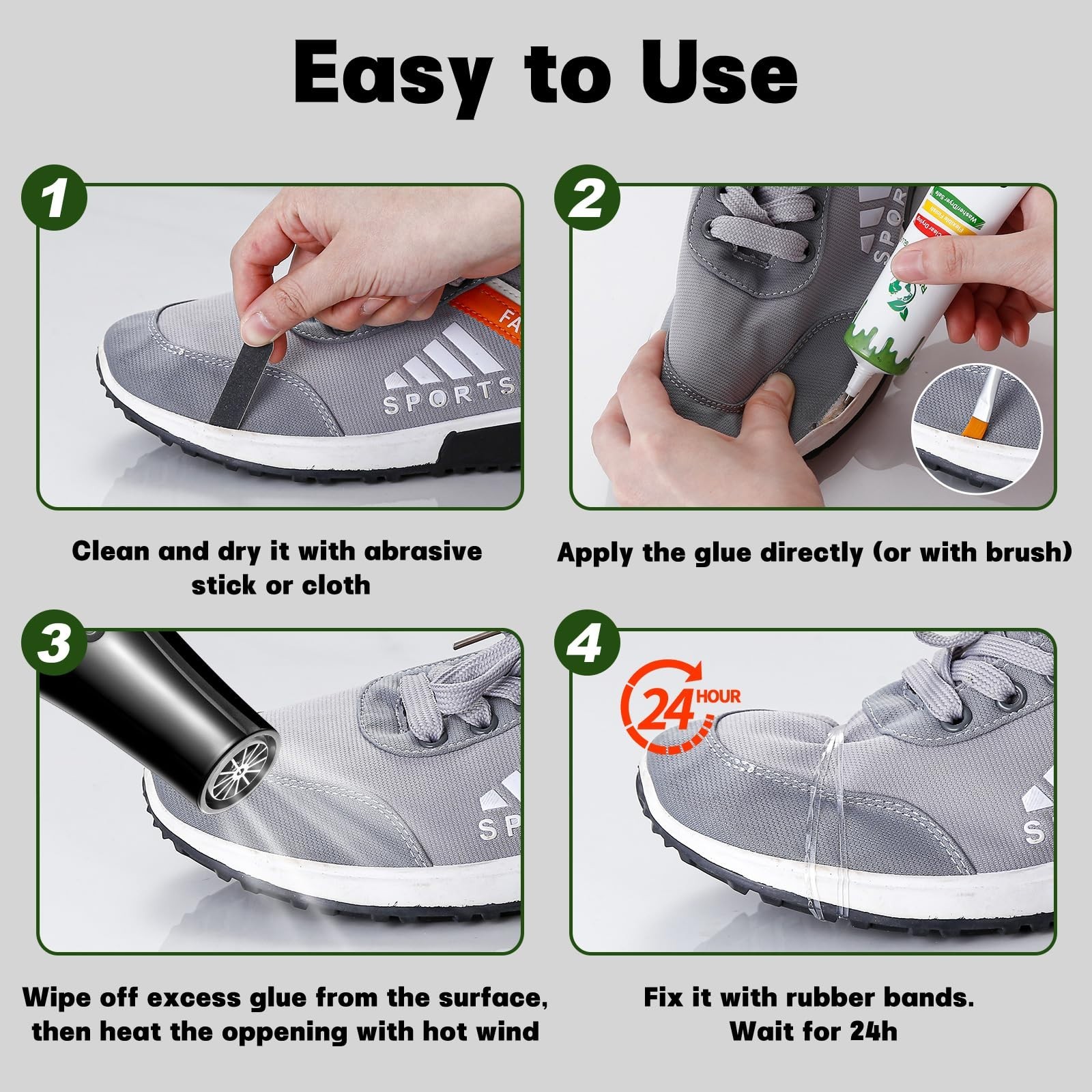 Heavy Duty Shoe Glue for Sole Repair – Waterproof Clear Flexible Adhesive for Sn