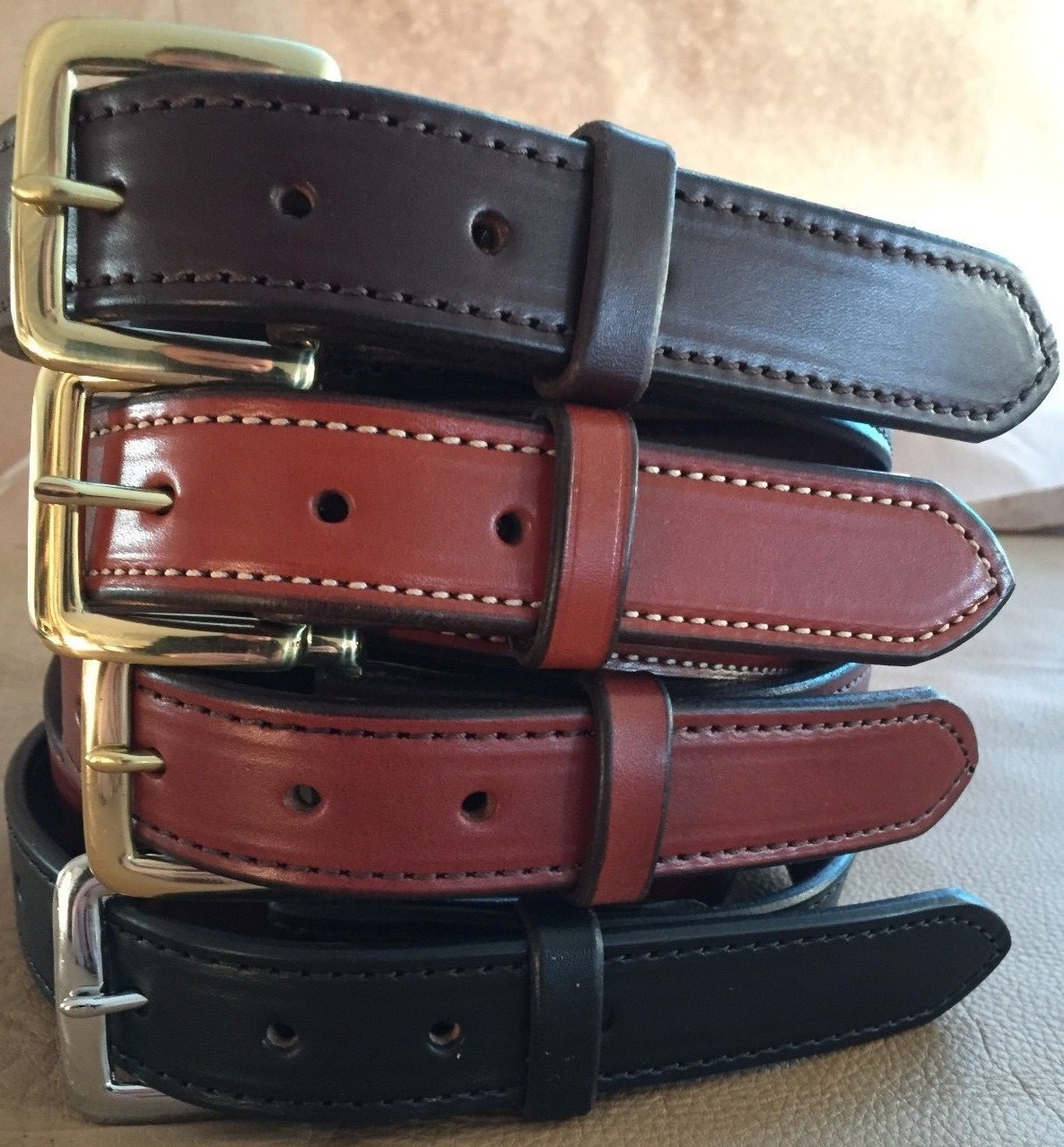 1-1/2″Plain Stitched Real Genuine Leather Casual Dress Belt Strap*Amish USA Made