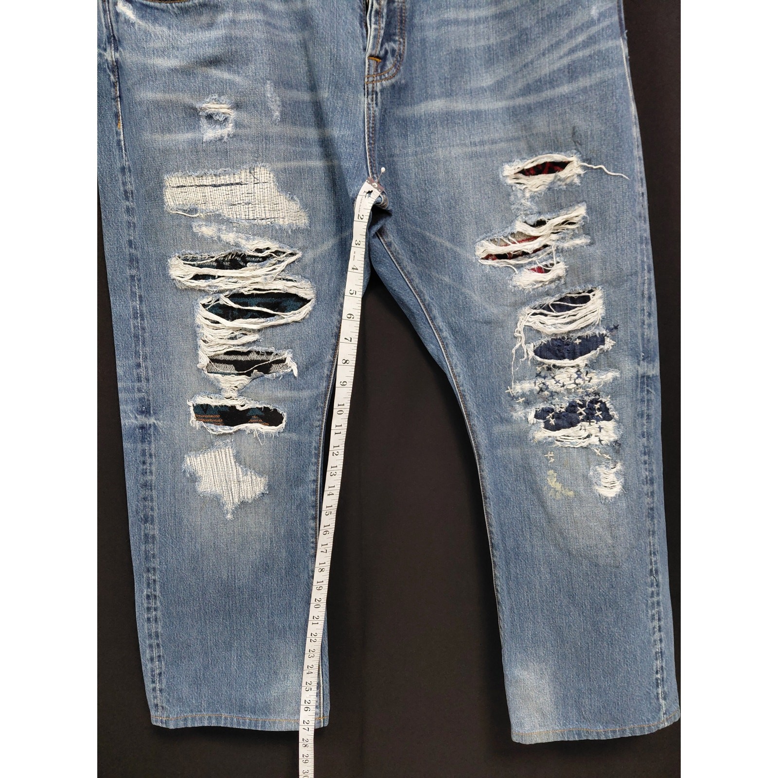 Cult of Individuality Distressed Blue Denim Jeans Mid (10-12 in) Regular