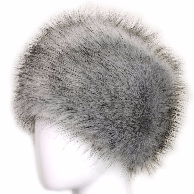 Women Fluffy Ski Hat Faux Fur Hat Thick Cycling Warm Cap Winter Outdoor Hats