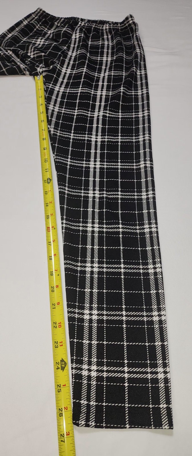 Shein Skinny High Rise Plaid Leggings Pant Black White Size S Checkered