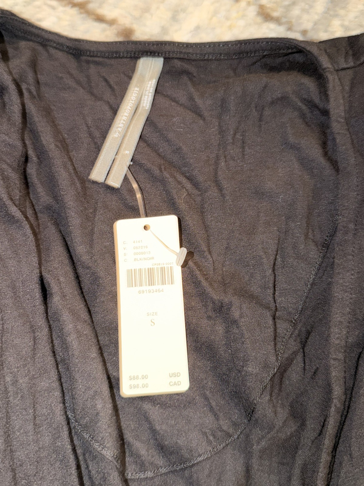 By anthropologie black long sleeve robe! NWT SIZE SMALL