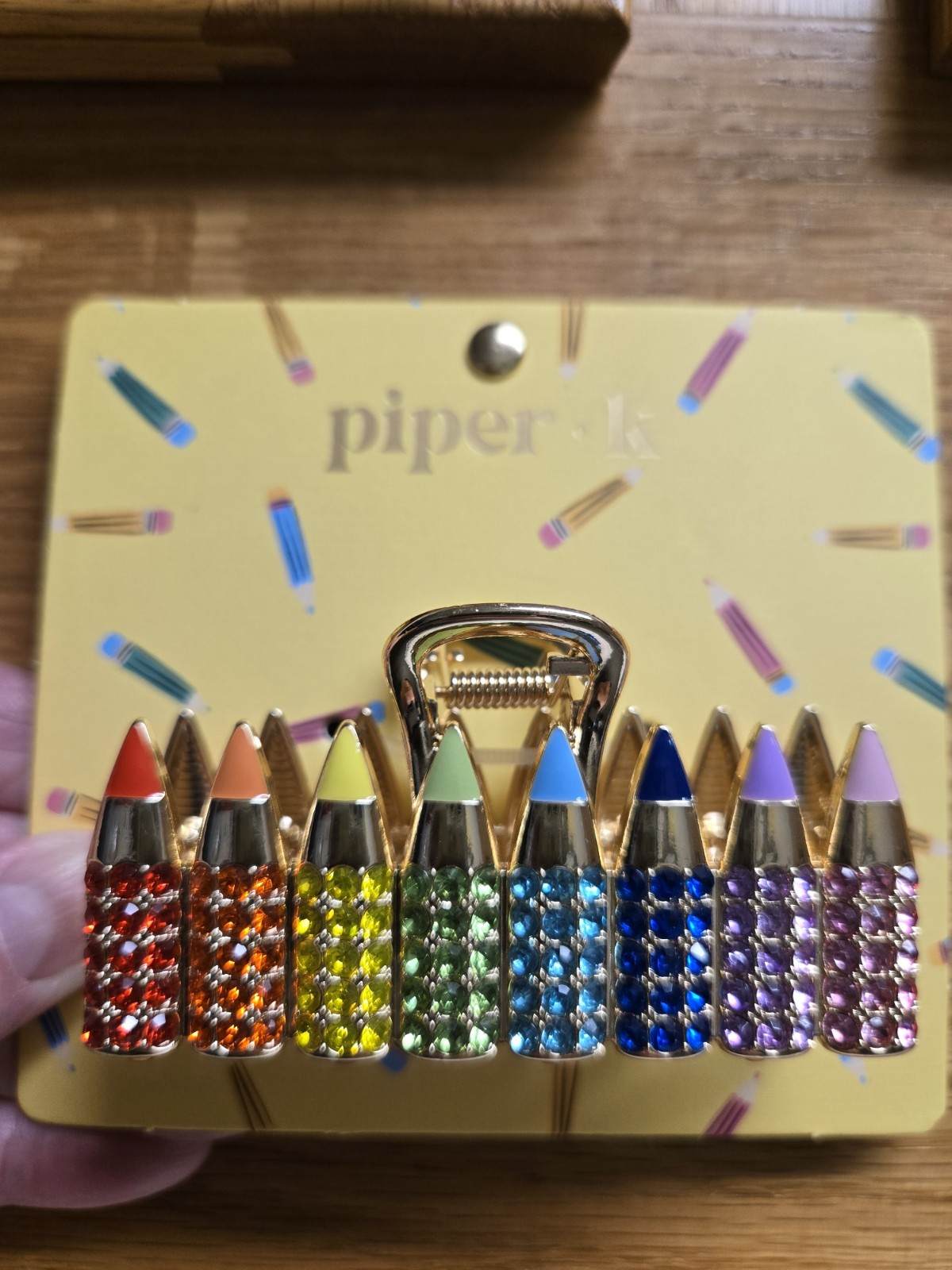 Piper K Hair Rhinestone Color Pencils Hair Clip-Rhinestone-Great Teacher Gift
