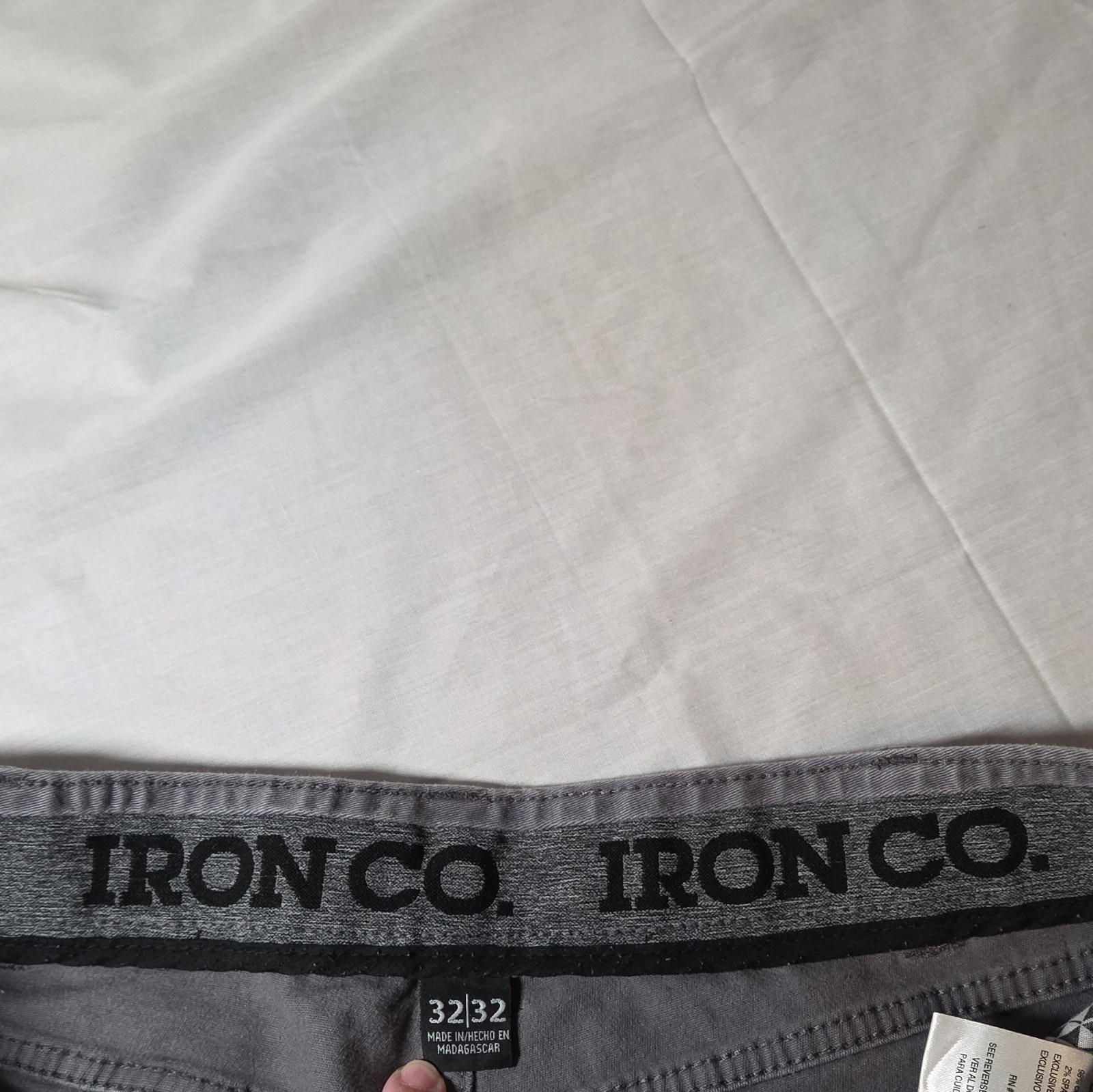 Iron Co. Men’s Gray Pants 32 Regular Fit Cotton/Spandex Twill Flat Front