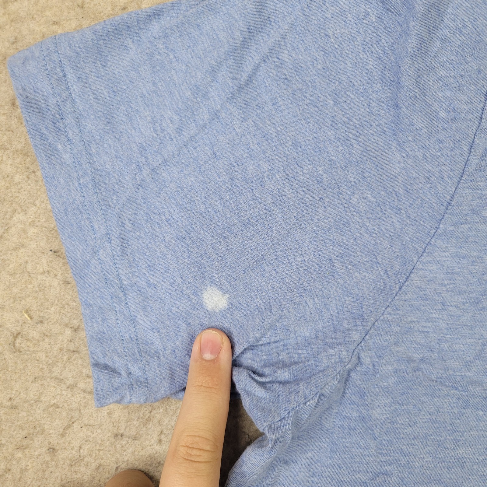 Psycho Bunny V Neck Shirt Mens L Size 8 Blue Heathered Pima Cotton Logo