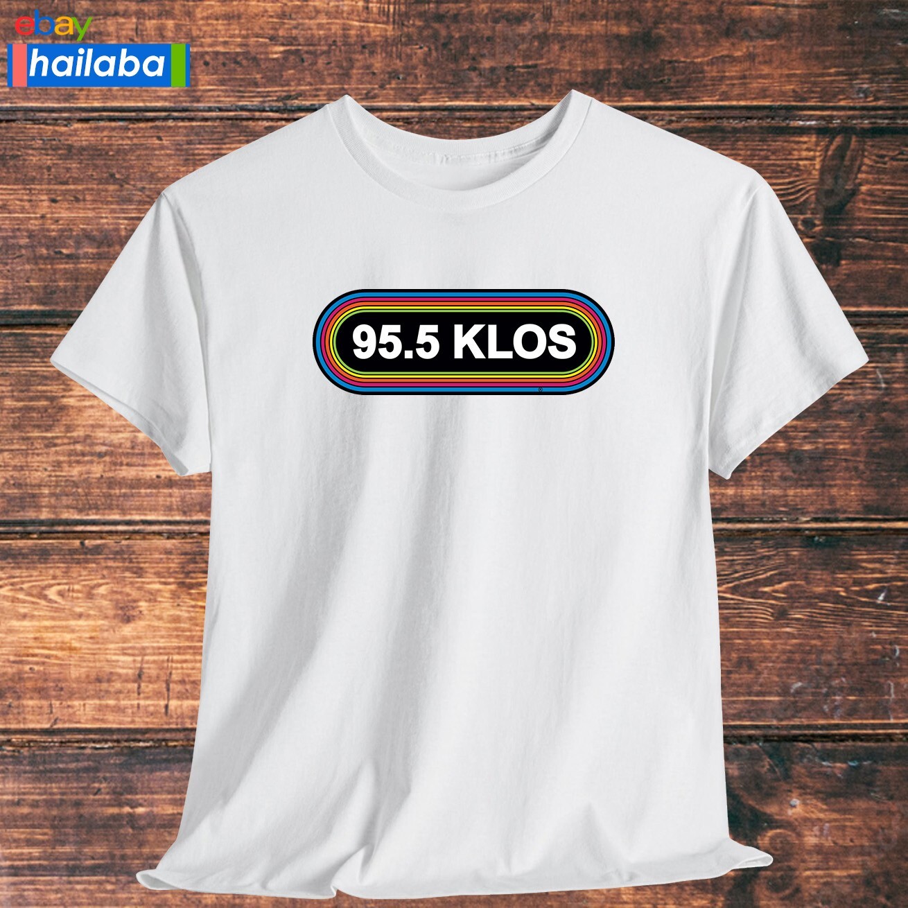 95.5 Klos Rocks Radio Logo Shirt Black/Navy/Grey/White/Orange T-Shirt S-5XL