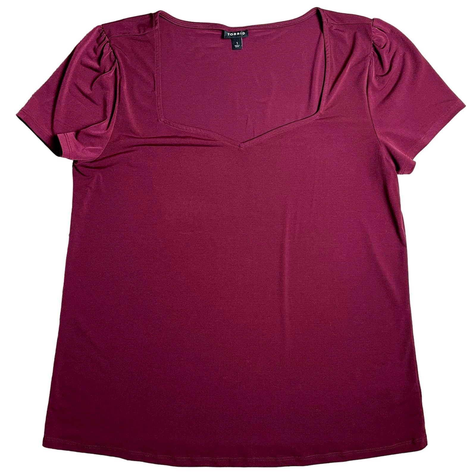 Torrid Solid Maroon Stretch Top Polyester/Spandex – Size 1