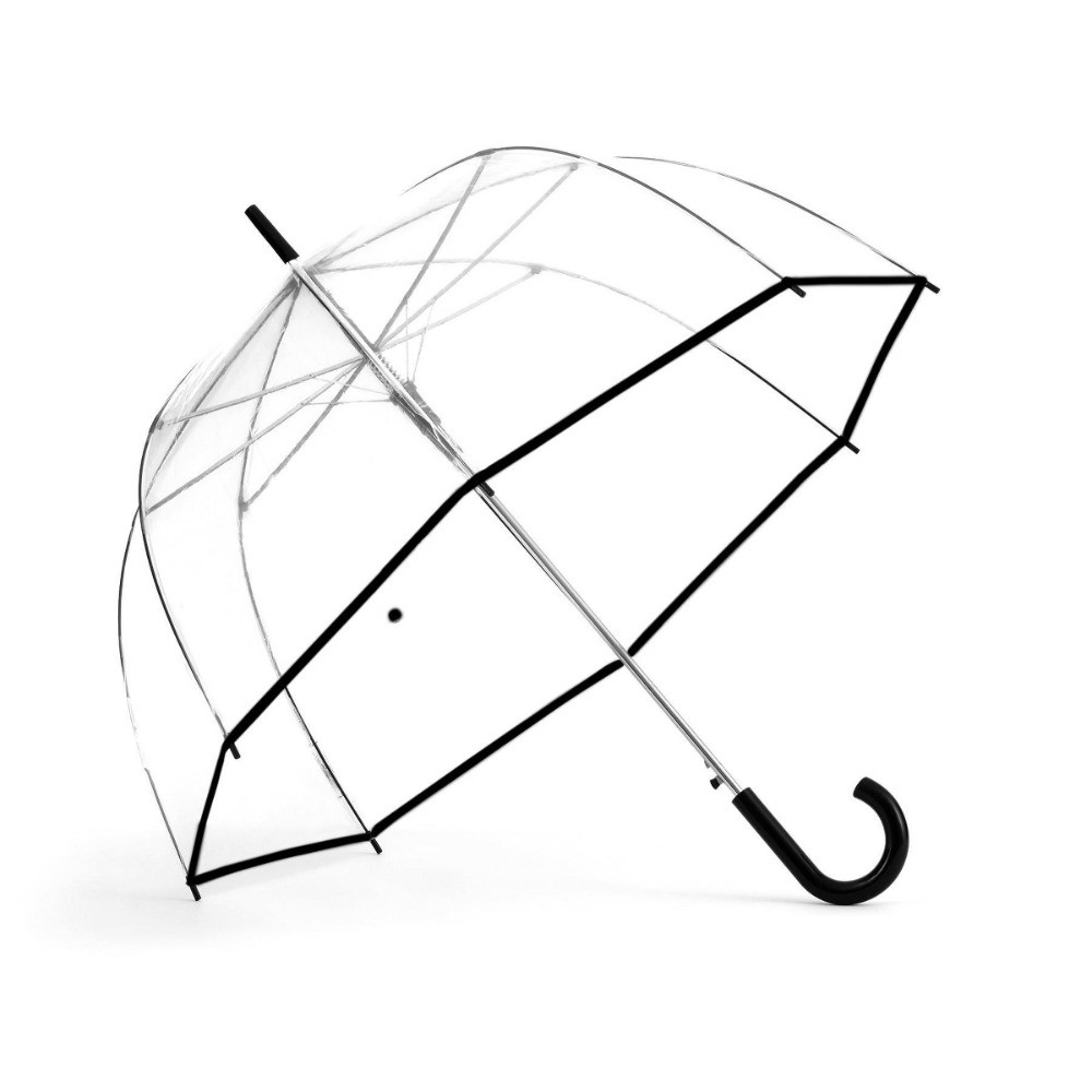 Bubble Umbrella – Clear: Auto-Open Solid Plastic Handle, 52" Span