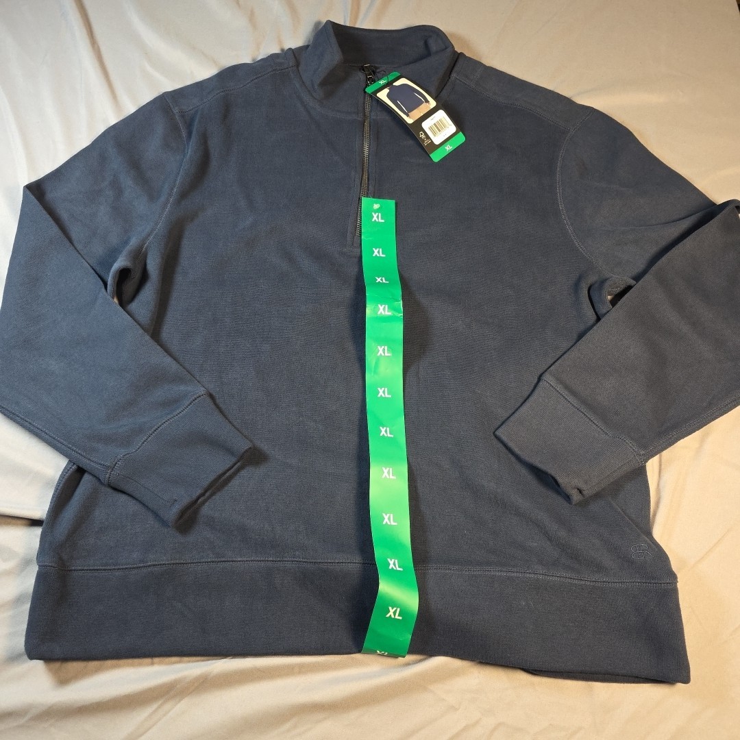 Banana Republic Men’s Double Knit 1/4 Zip Pullover Blue Size XL NWT