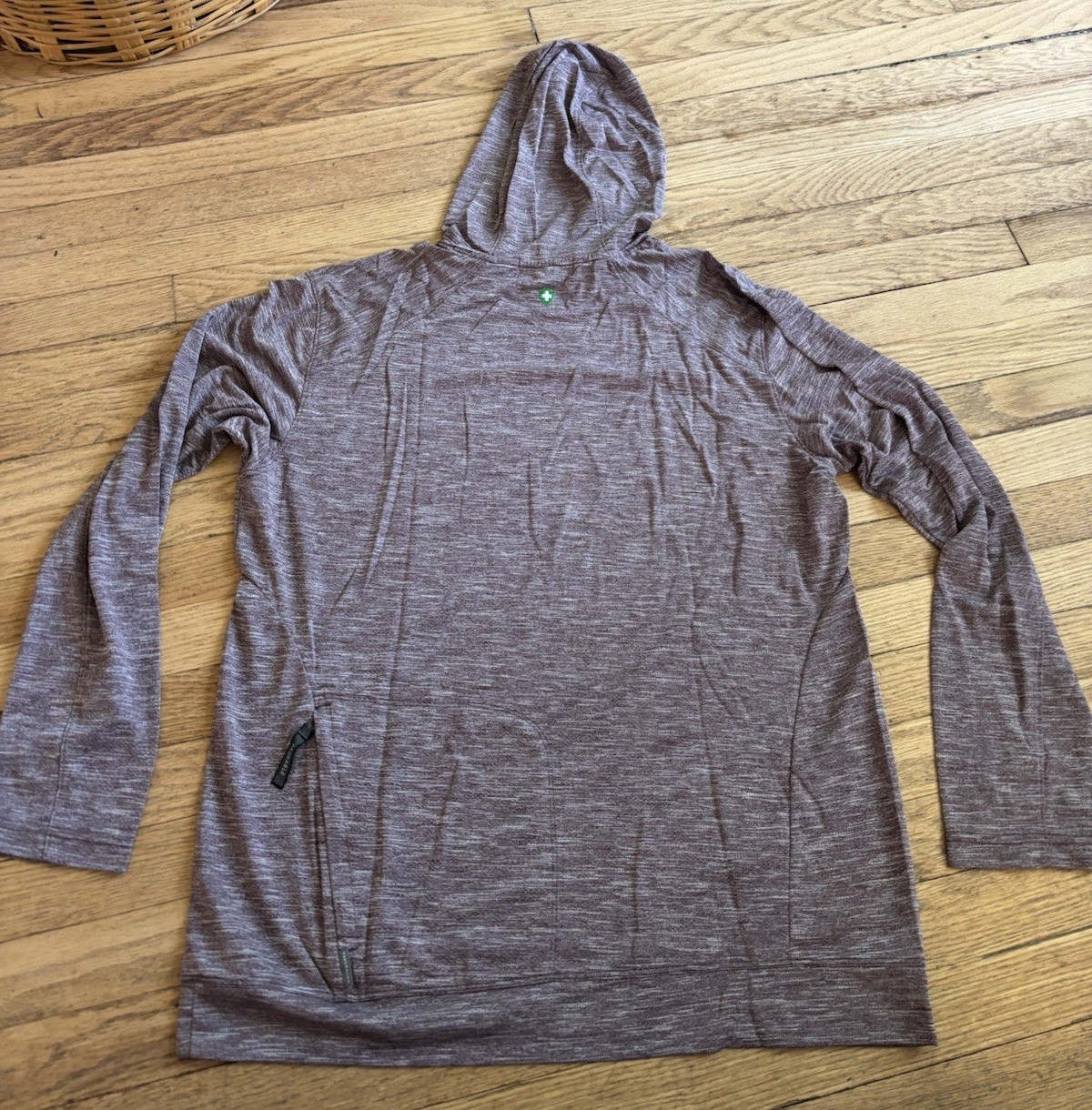 Insect Shield White Sierra Hood Pullover Sz XL Burgandy Bug Free Base Camp Shirt