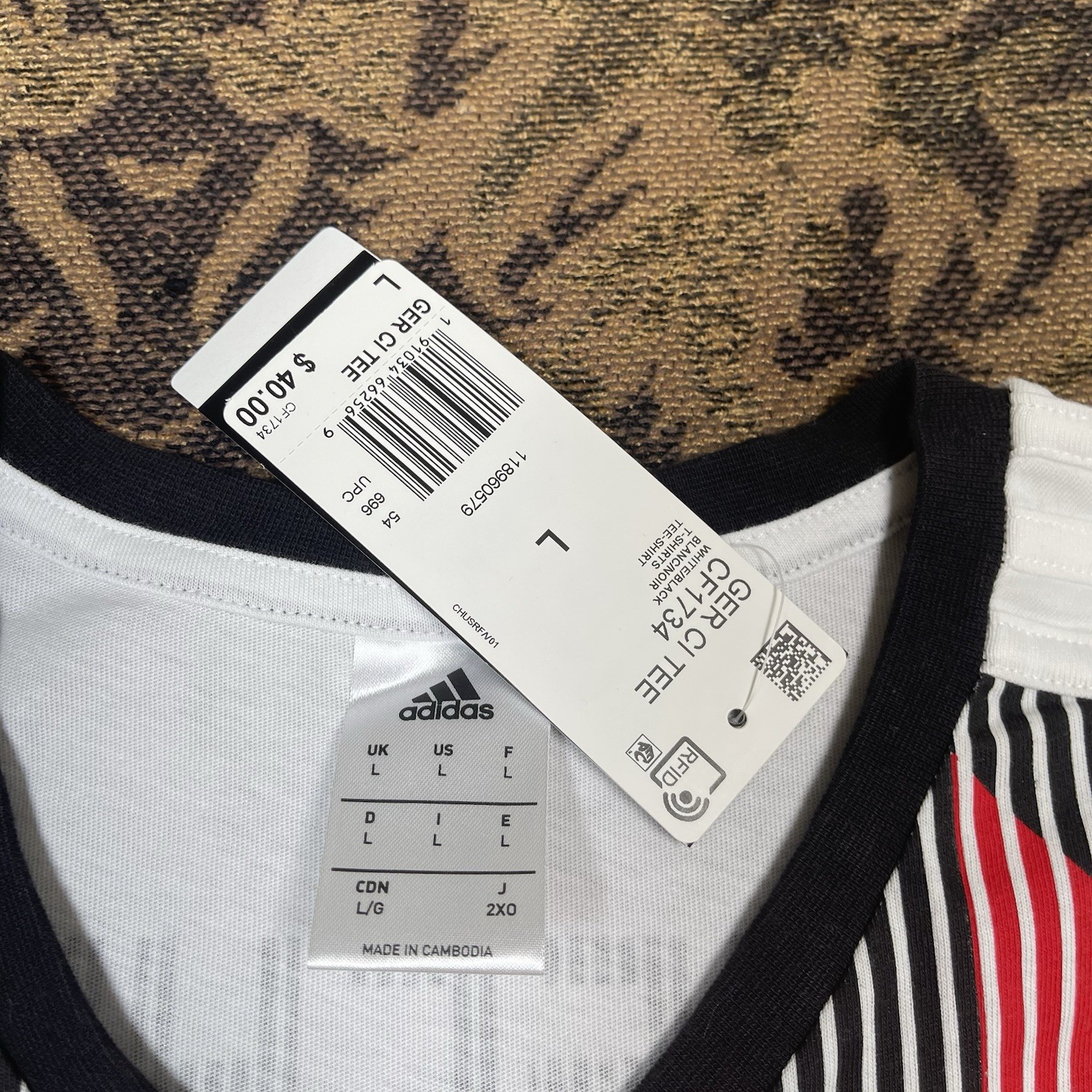 Mens Adidas Germany Retro Soccer Tee Shirt Size Large New