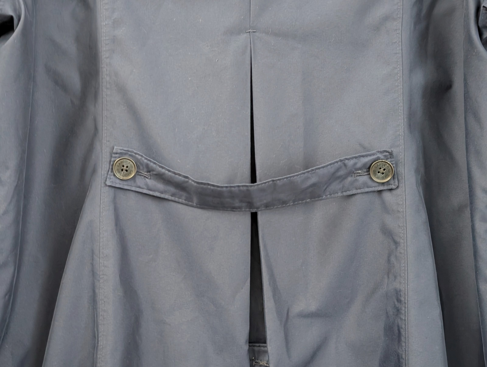 Lands End Long Rain Trench Overcoat Womans L Navy Blue Lined Pockets All Seasons
