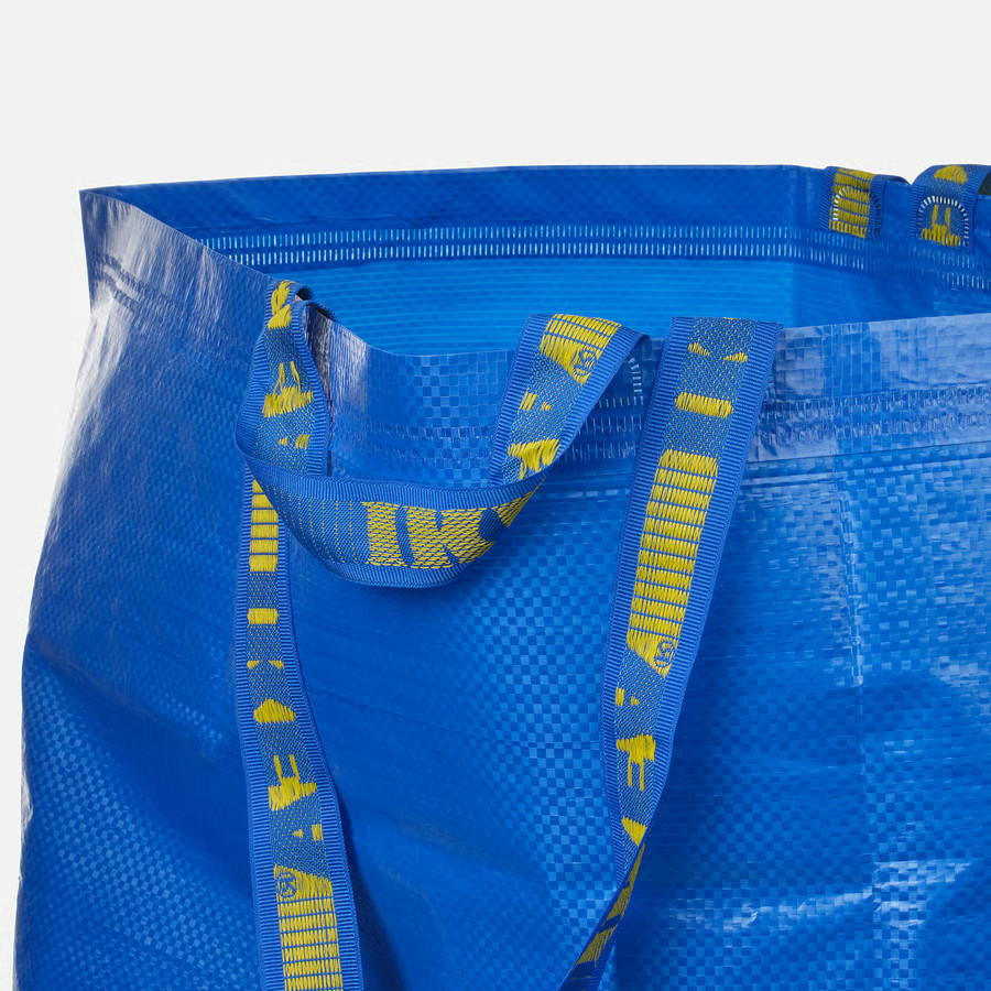 2PC IKEA Large Shopping Bag Laundry Grocery Storage Blue Durable-Frakta-19Gal