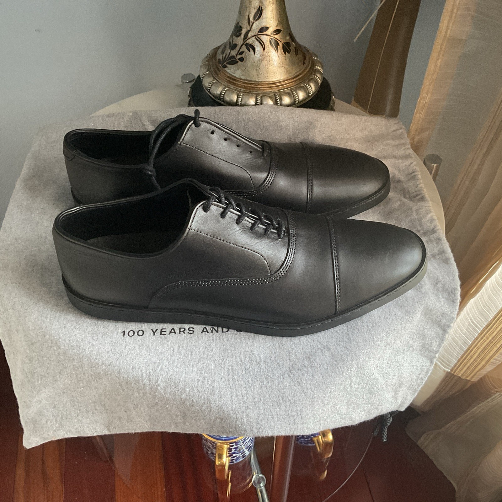 Allen Edmonds Park Avenue Cap Toe Oxford Leather Shoes Size 10 Black Made in USA