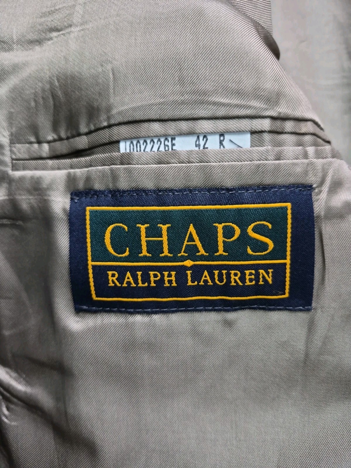 🇺🇸 Vtg Chaps Ralph Lauren Mens Wool Sports Coat 42R Dark Taupe 2 Button