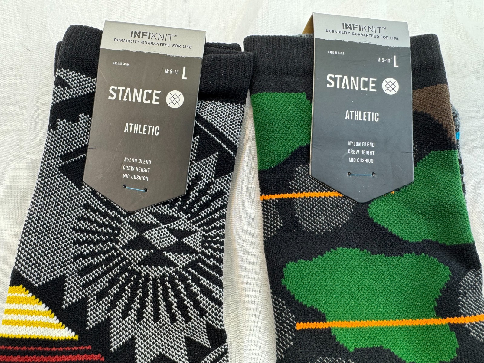 Stance UNISEX Athletic Socks 2 PACK Combo – Large ( M: 9-13 Shoe Size )
