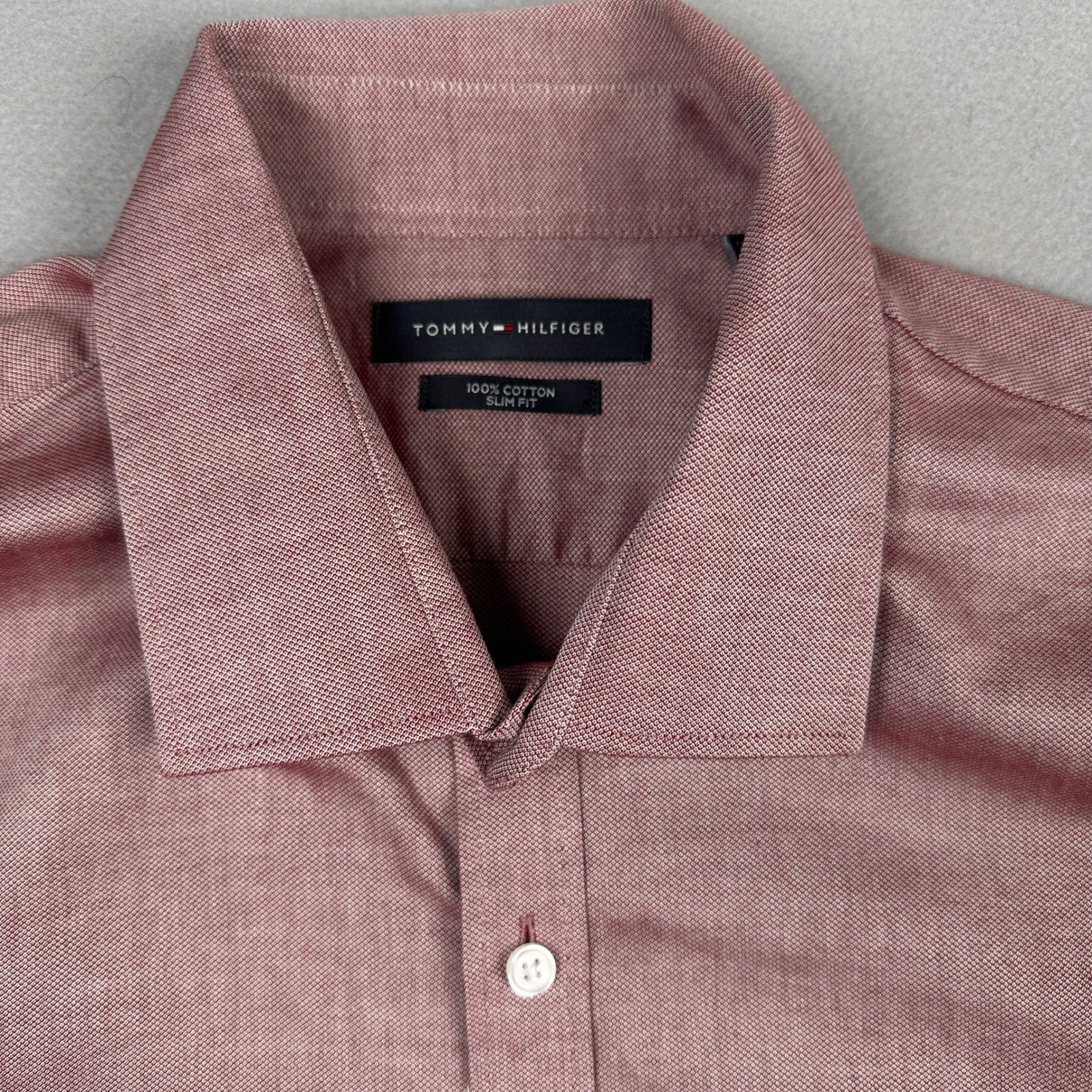 Tommy Hilfiger Dress Shirt Mens XL Slim Fit Cotton Long Sleeve Button Down