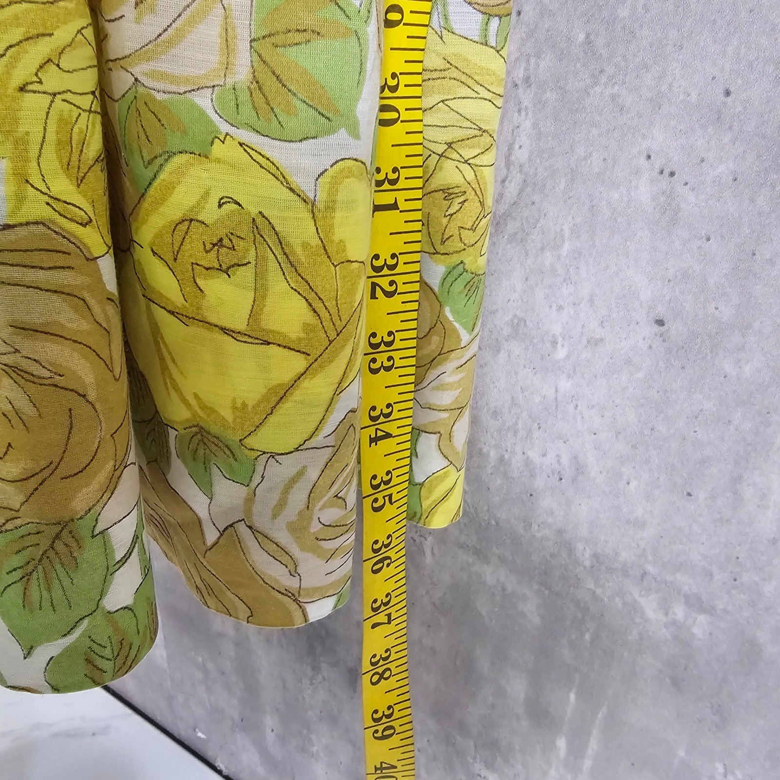 Vintage 50s 60s Melinda California Yellow Rose Floral Sundress Fit Flare Flirty