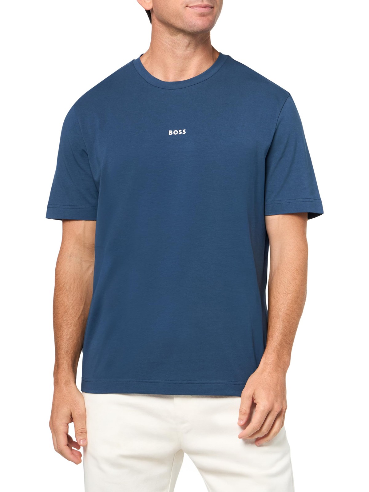 Hugo BOSS Men’s Chest Logo Regular Fit Cotton T-Shirt Medium Pacific Blue