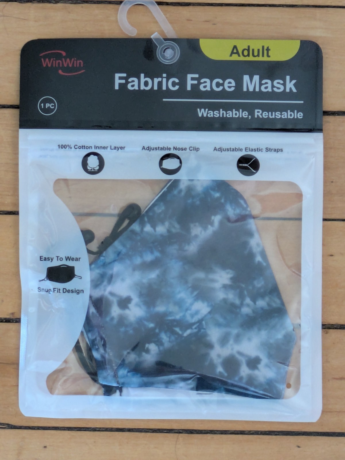 WinWin Five Pack Adult Fabric Washable Reusable Face Masks NEW Wholesale Lot