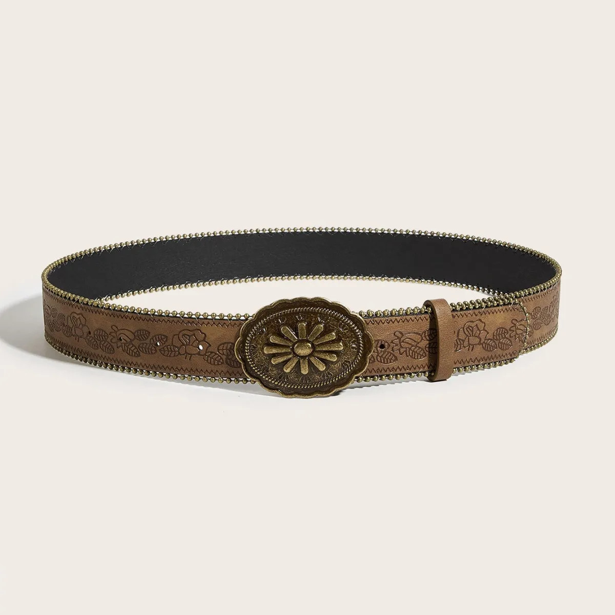 Vintage-style belt for jeans (103cm long, 3.8cm wide)