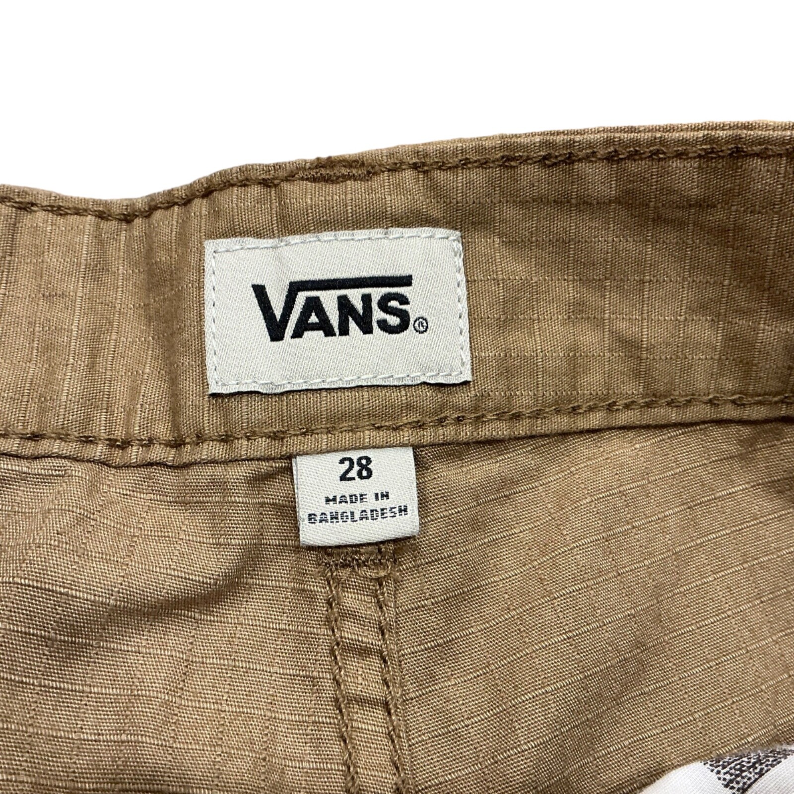 New 28×11 Vans GOODSMAN CARGO SHORTS Casual Cotton Pant KHAKI BROWN $48 Mens