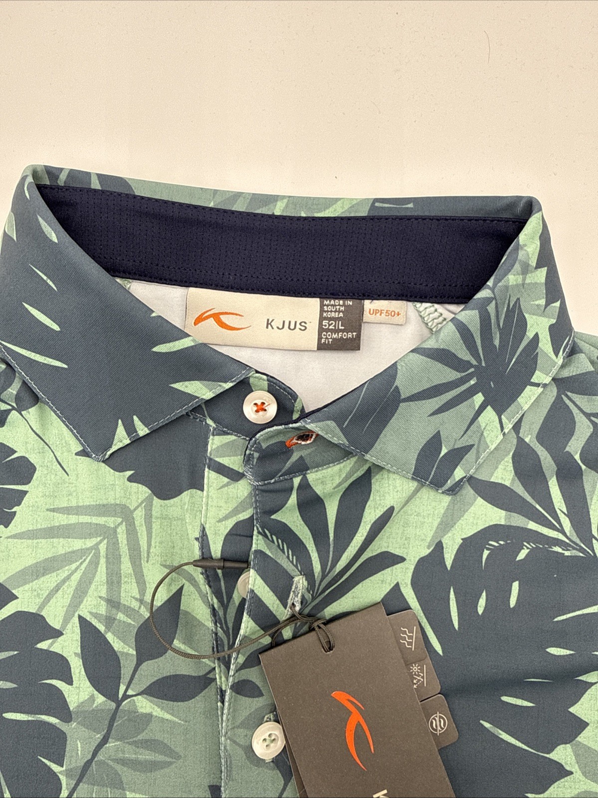 $80 KJUS Men’s Golfer Polo Shirt – Mineral/Steel Blue – Size 52/Large – New Tag