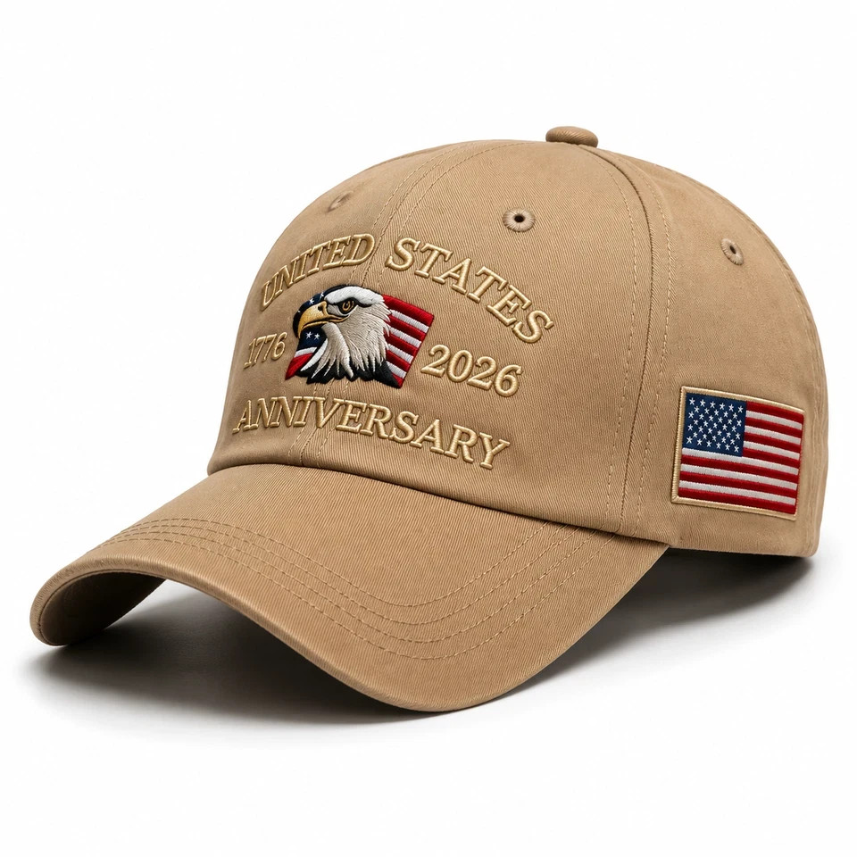 Patriotic USA 250th Anniversary 1776‑2026 Eagle Adjustable Cap